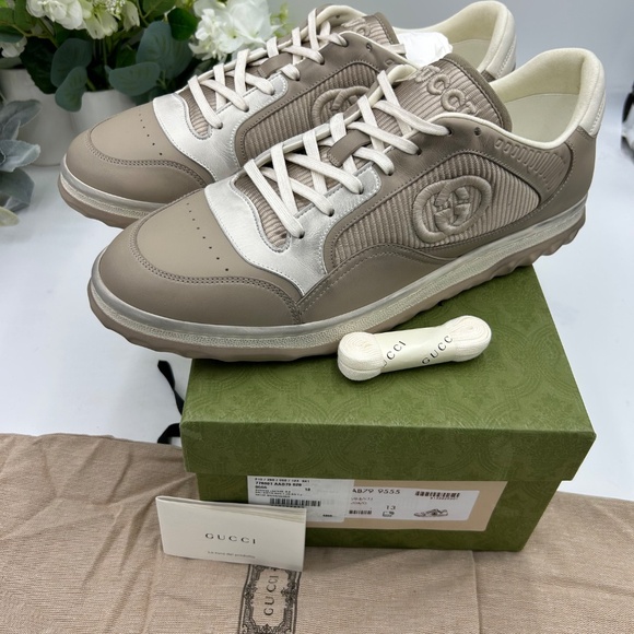 Men’s Gucci Mac 80 Dune Color Way low top sneakers size 13 made in Italy - Picture 9 of 11